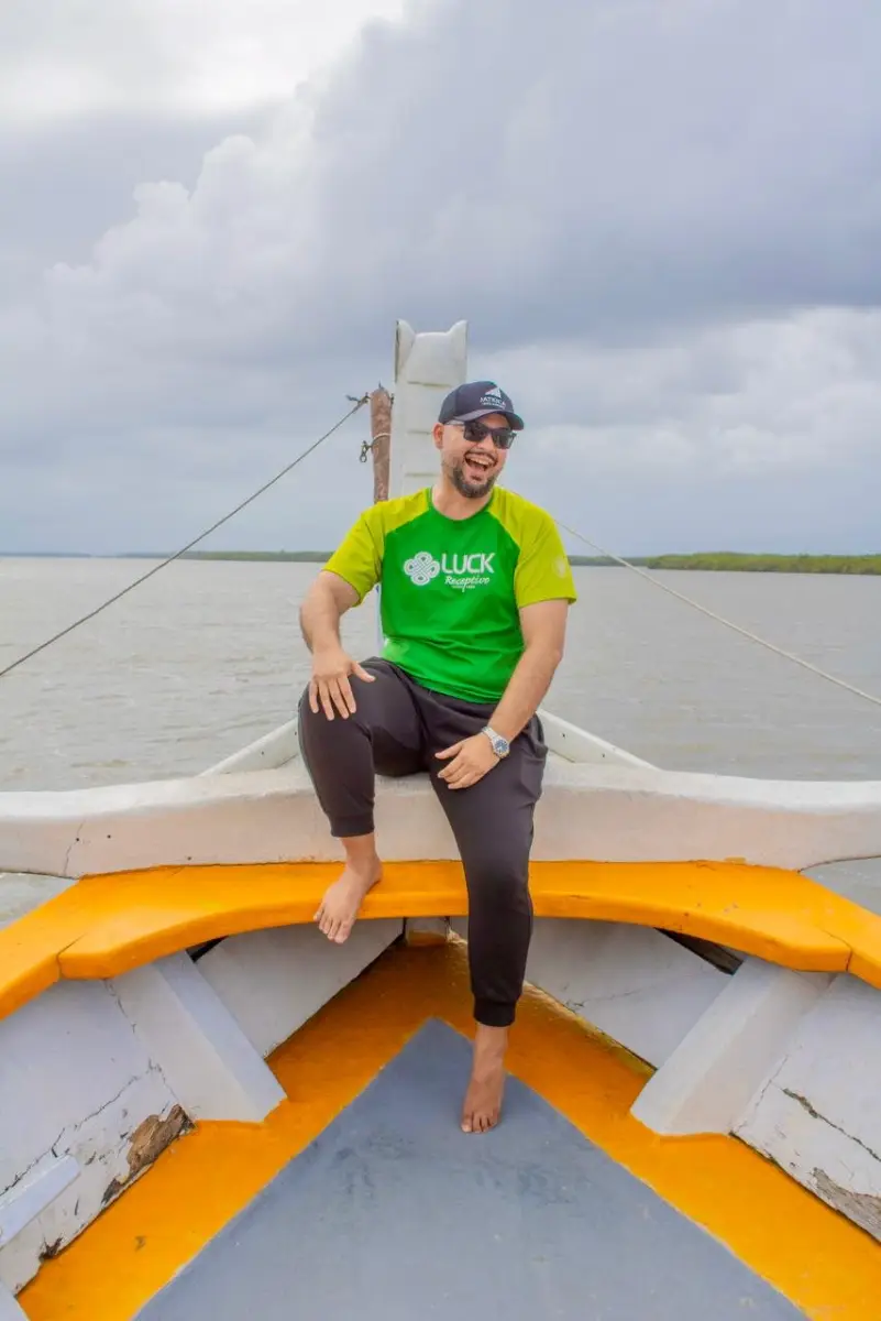 Leo no barco